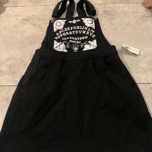 Black jean ouija jean overall dress new with tags